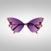 Schnelle Sonnenbrille Crystal Butterfly in Violett von Vorne