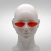 Schnelle Sonnenbrille Goldrunner in Rot auf Kopf