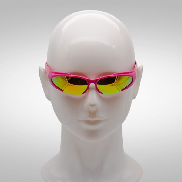 Schnelle Brille Max Speed in pink auf Kopf