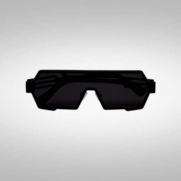 Schnelle Brille Full Metal in Schwarz von vorne