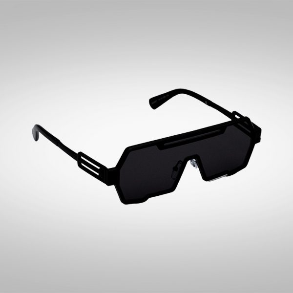 Schnelle Brille Full Metal in Schwarz seitlich