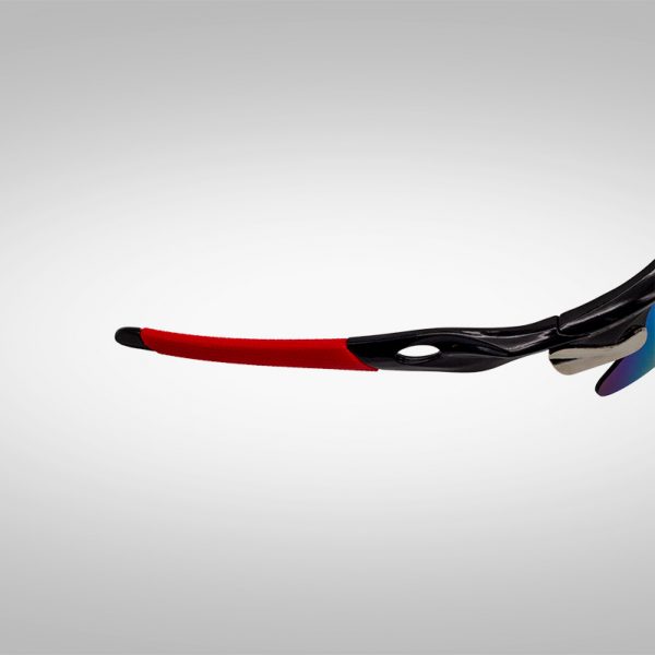 Schnelle Brille Uptempo Cycler in Schwarz Bügel rot