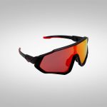 Schnelle Brille Star Eater in Schwarz rot verspiegelt von Vorne