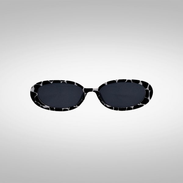 Rave Brille Vintage Groove mit Zebra Muster von Vorne